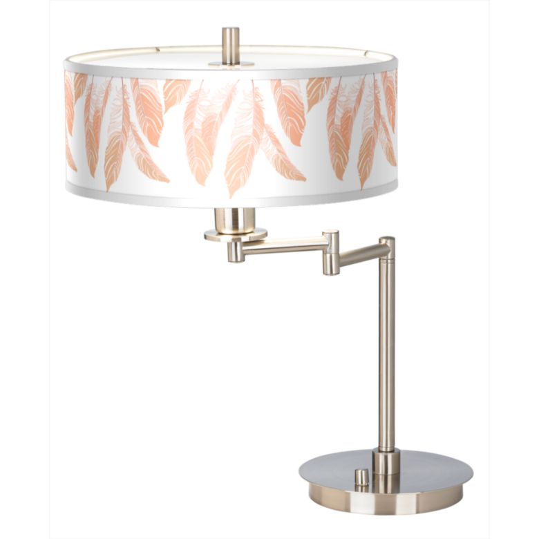Light as a Feather Giclee Shade LED Swing Arm Desk Lamp