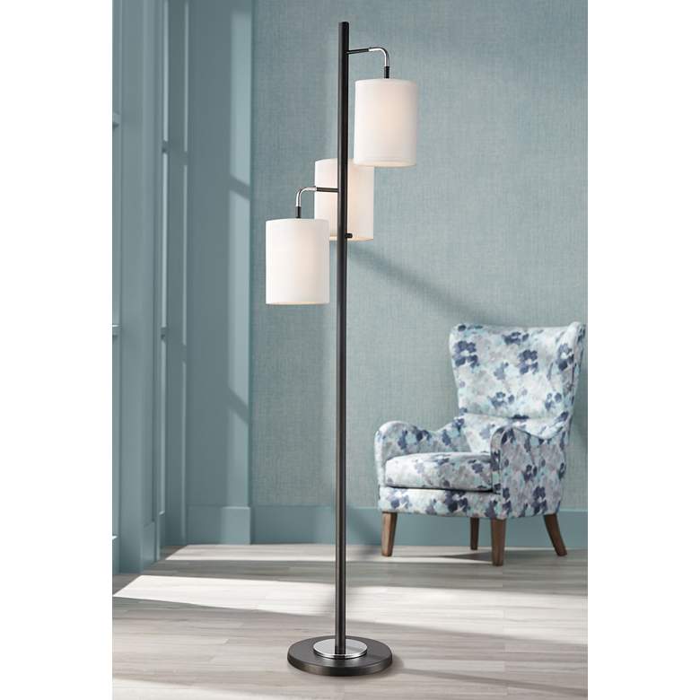 Uprising Black Metal 3-Light Floor Lamp