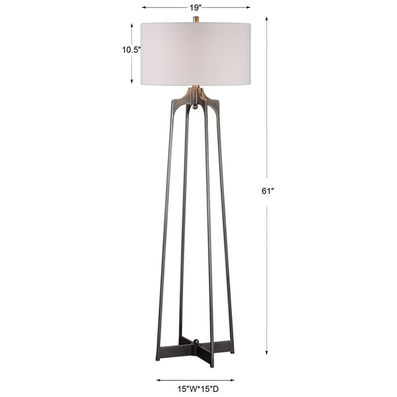 Uttermost Adrian Plated Aged Gun Metal Floor Lamp