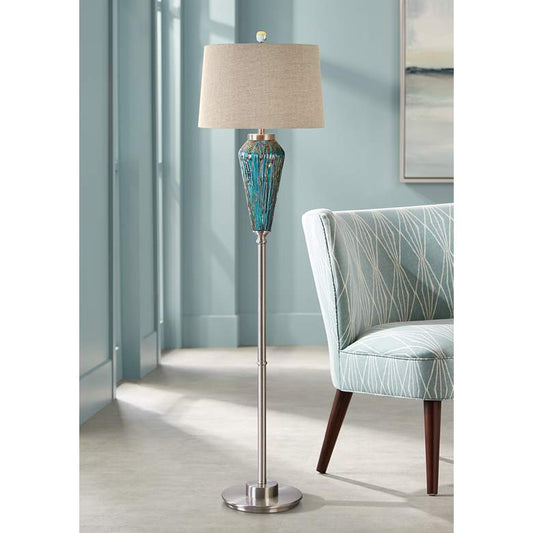 Uttermost Almanzora 67 1/4" High Brushed Nickel Floor Lamp