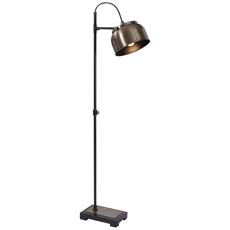 Uttermost Bessemer Plated Antique Brass and Black Floor Lamp