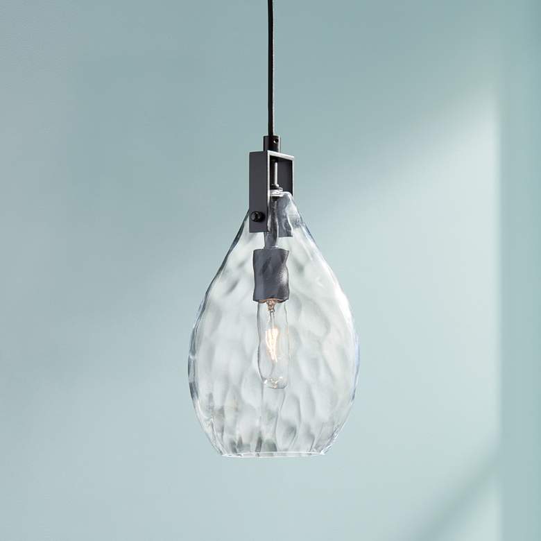 Uttermost Campester 9" Wide Black and Clear Mini Pendant