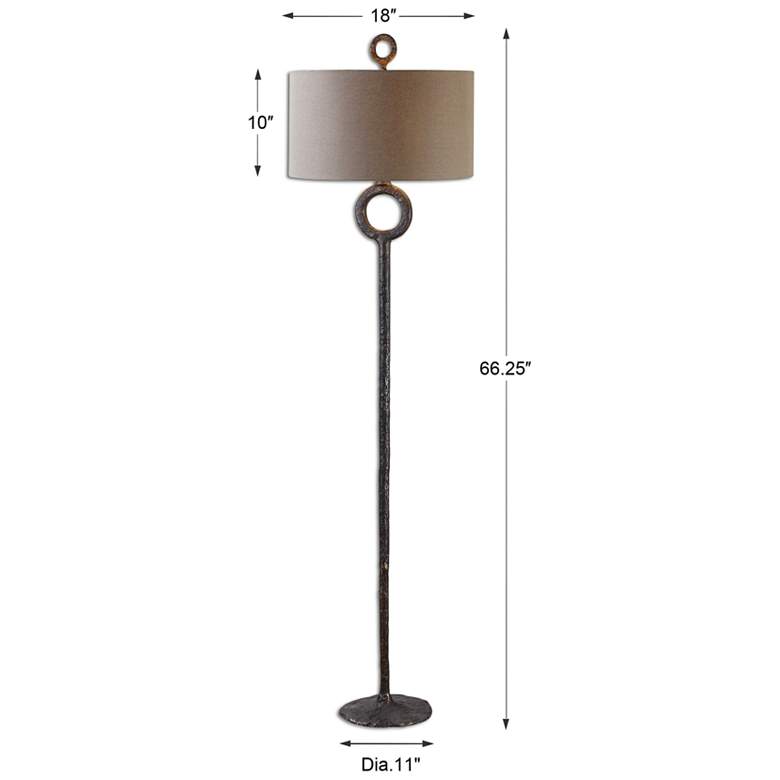 Uttermost Ferro Aged Rust Brown Metal Stem Floor Lamp
