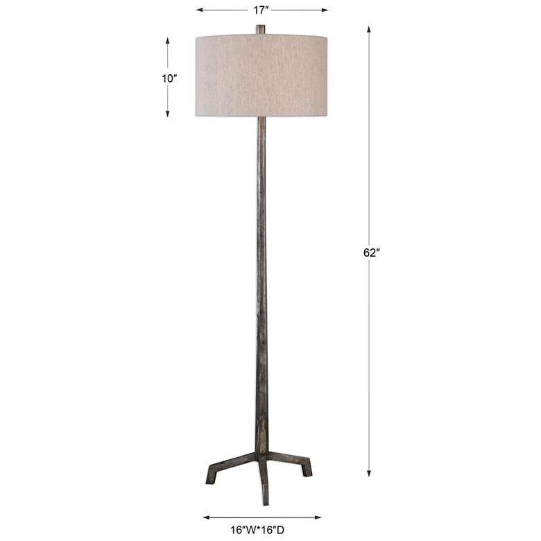 Uttermost Ivor Raw Steel Metal Stem Floor Lamp