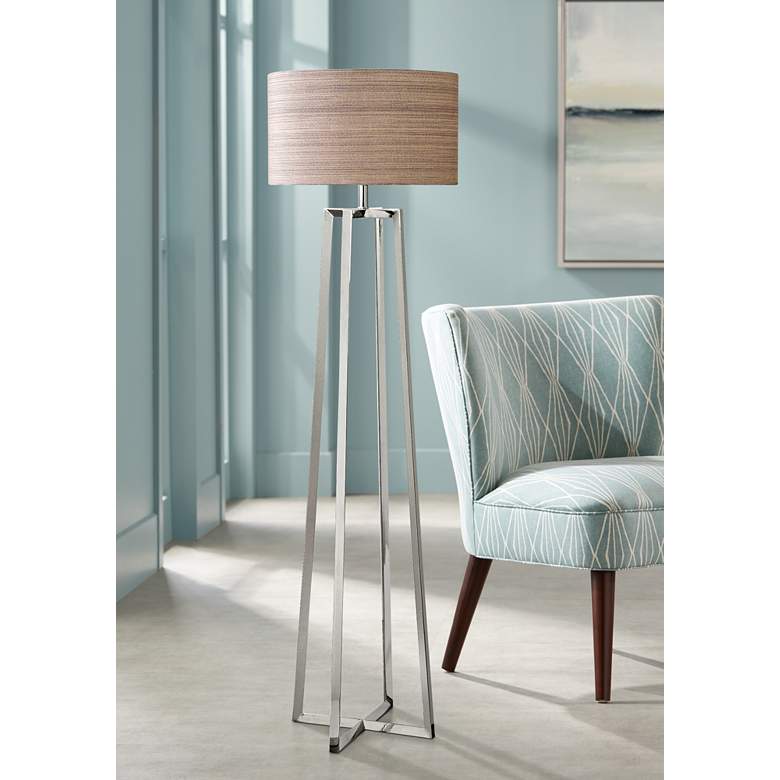 Uttermost Keokee 64 1/2" HIgh Polished Nickel Floor Lamp