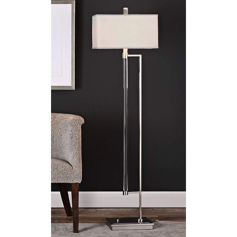 Uttermost Mannan 64 1/4" High Acrylic and Nickel Floor Lamp