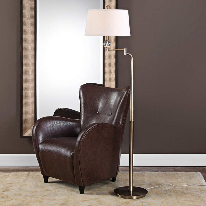 Uttermost Melini Tapered Steel Swing Arm Floor Lamp