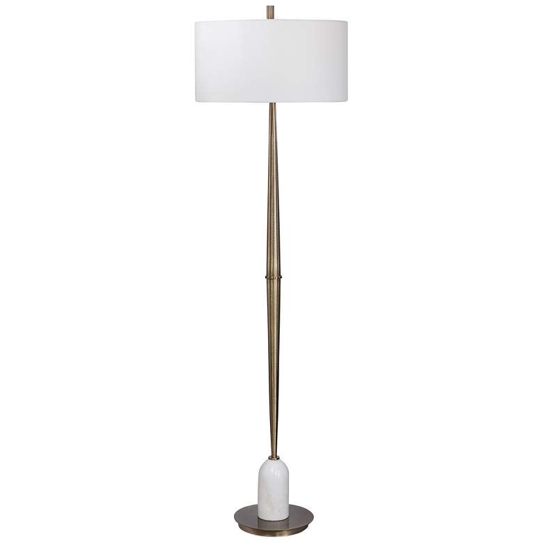 Uttermost Minette Plated Antique Brass Stem Floor Lamp