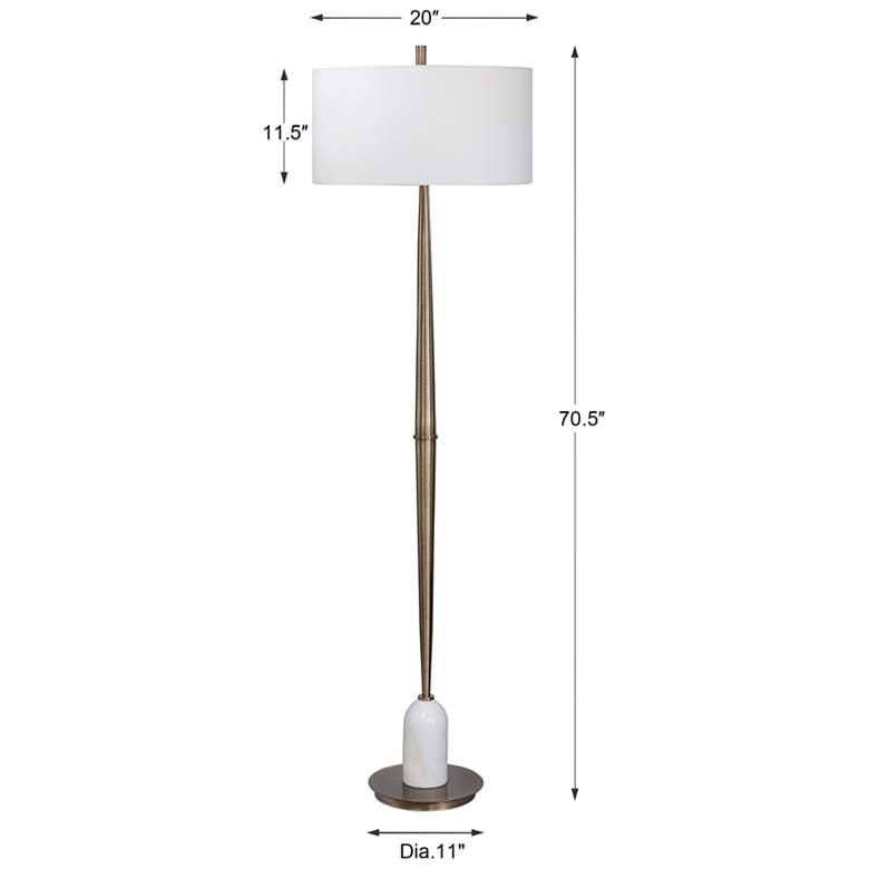 Uttermost Minette Plated Antique Brass Stem Floor Lamp