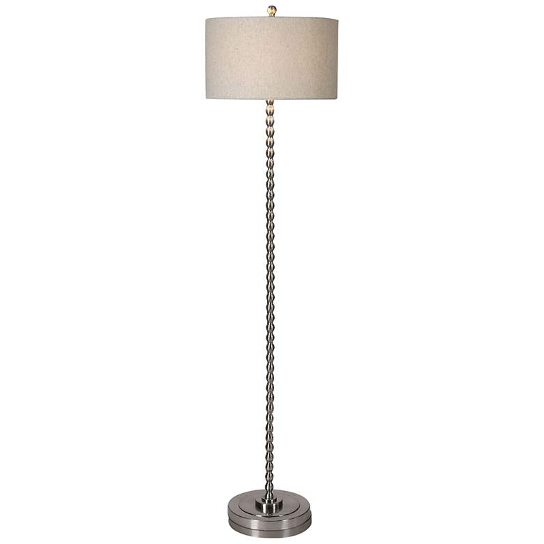 Uttermost Sherise Brushed Nickel Beaded Metal Floor Lamp