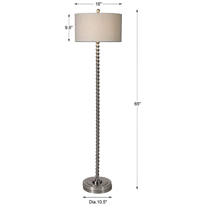 Uttermost Sherise Brushed Nickel Beaded Metal Floor Lamp