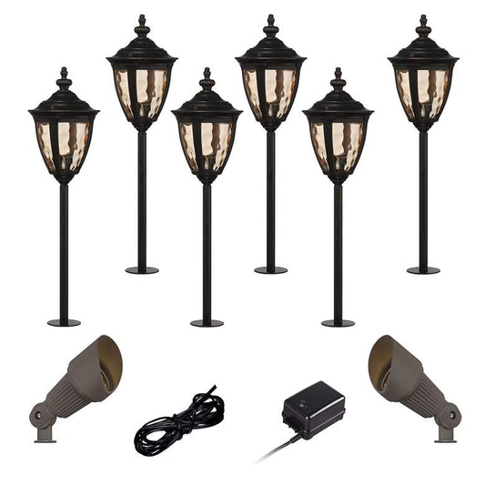 Uvas Bronze 10-Piece LED Landscape Path and Spot Light Set