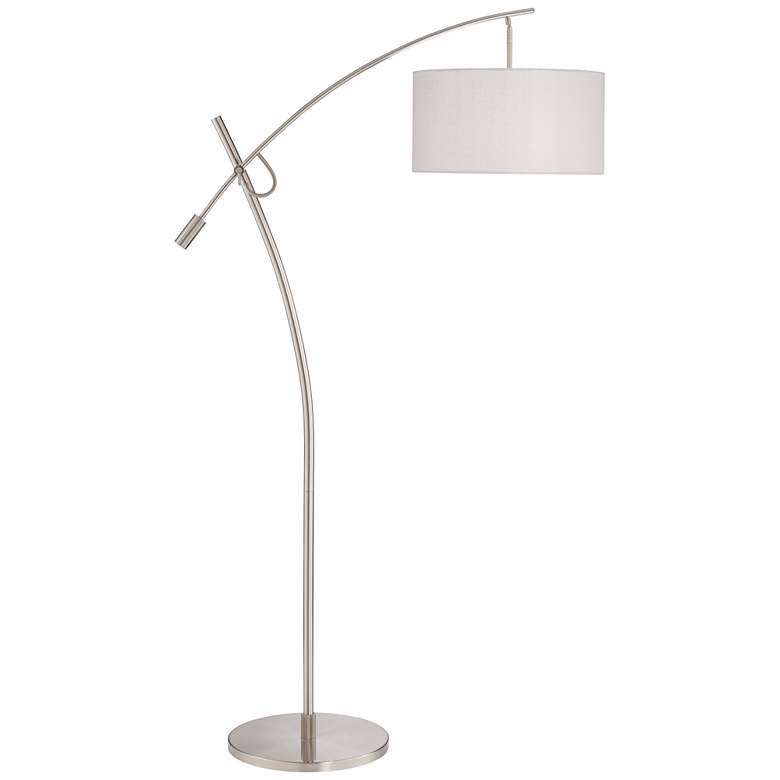 Possini Euro Raymond Brushed Nickel Boom Arc Floor Lamp
