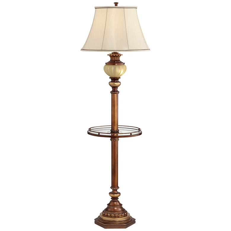 Kathy Ireland 65" High Night Light Glass Tray Floor Lamp
