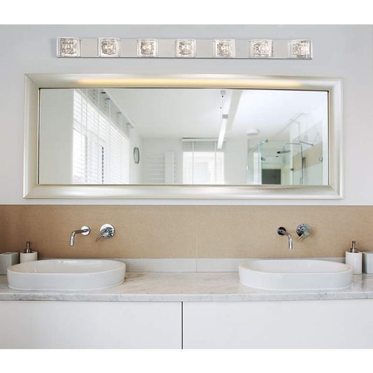 Possini Euro Wrapped Wire 56" Wide Chrome Bathroom Light