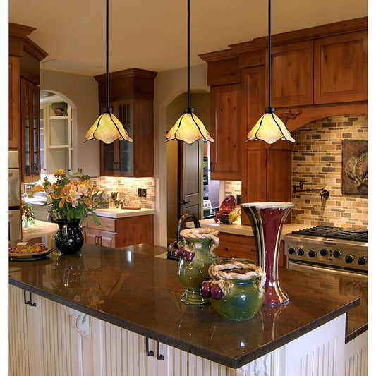 Petals 1-Light 8" Wide Tiffany Style Glass Mini Pendant