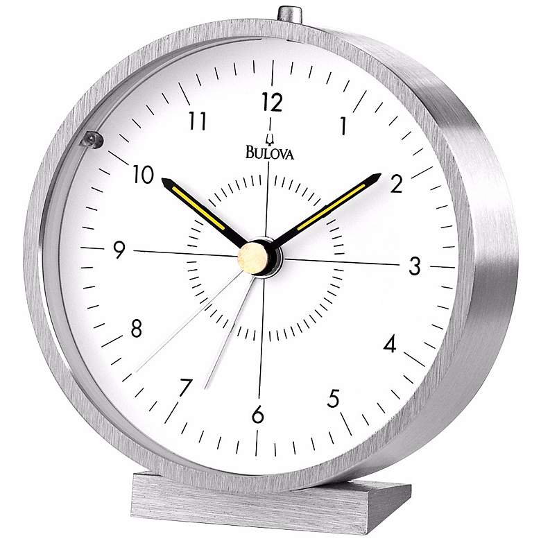 Blair Tabletop 4" High Aluminum Bulova Alarm Clock