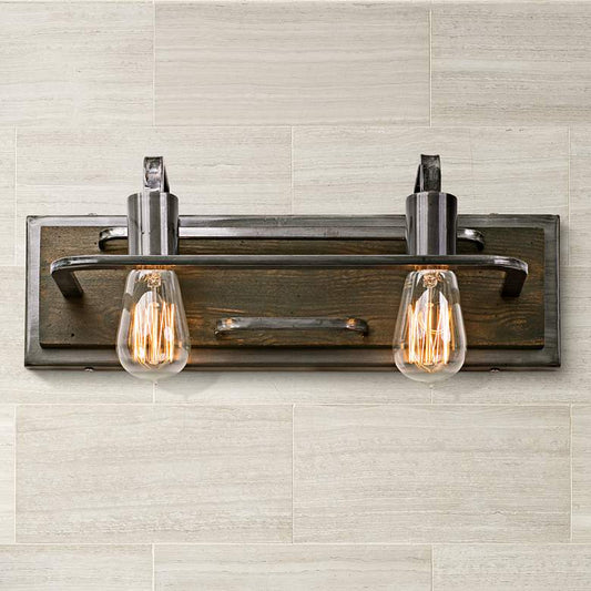 Varaluz Lofty 17" Wide Steel and Wood Bath Light