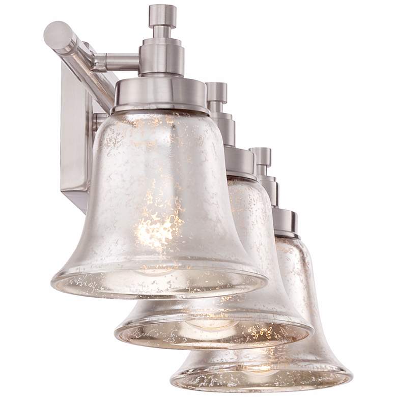 Varra 26 1/2" Wide 3-Light Mercury Glass Bronze Bath Light