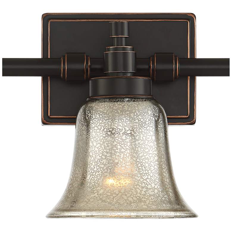 Varra 26 1/2" Wide 3-Light Mercury Glass Bronze Bath Light