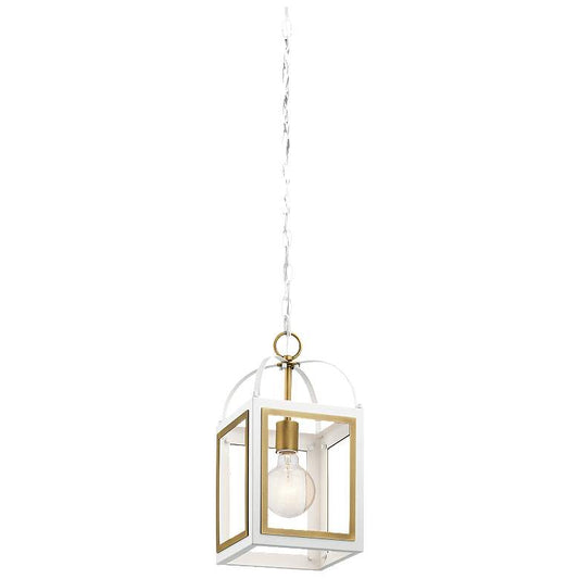 Vath 8" Foyer White & Brass