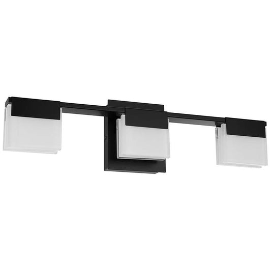 Vente - 3-Light LED Vanity Light - Matte Black Finish - Frosted Glass