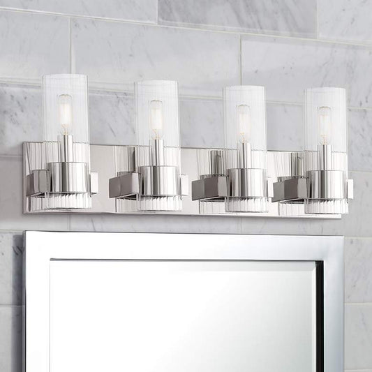 Vernon Place 24 1/2" Wide Chrome 4-Light Bath Light