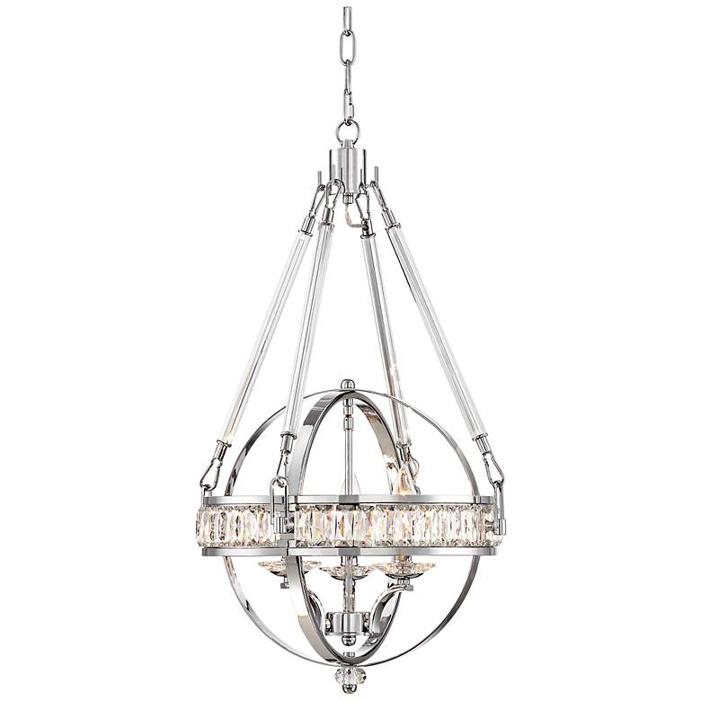 Victoria Chrome 16" Wide Clear Crystal Chandelier