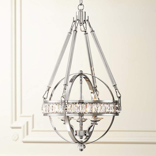 Victoria Chrome 16" Wide Clear Crystal Chandelier