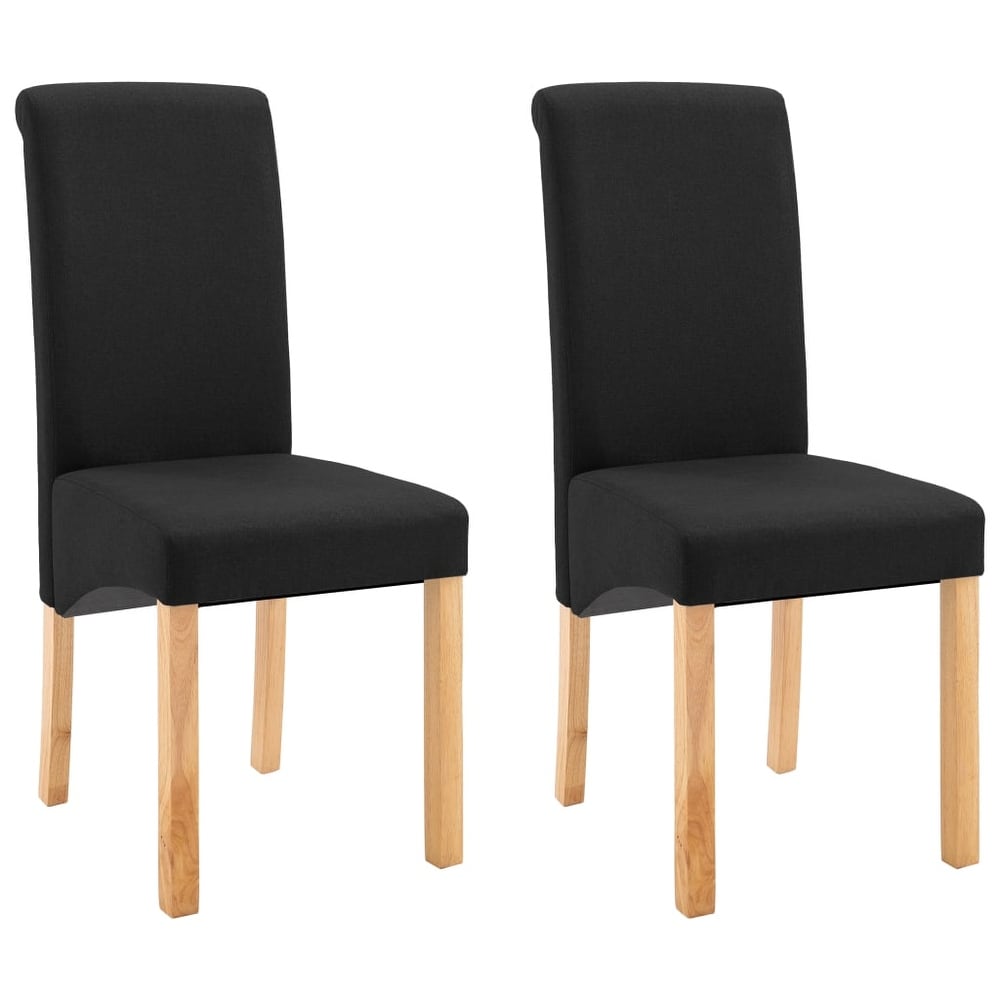 vidaXL Dining Chairs 2 pcs Black Fabric