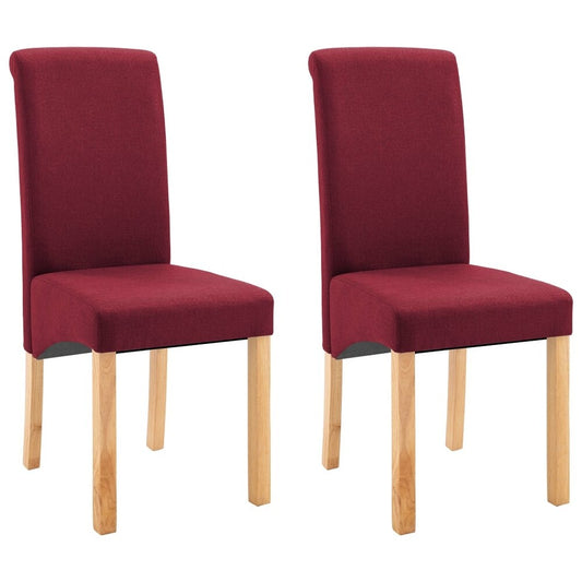 vidaXL Dining Chairs 2 pcs Red Fabric