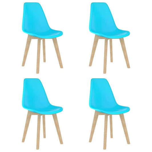 vidaXL Dining Chairs 4 pcs Blue Plastic