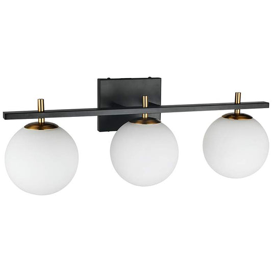 Vivaldi 23 3/4"W Matte Black Aged Brass 3-Light Bath Light