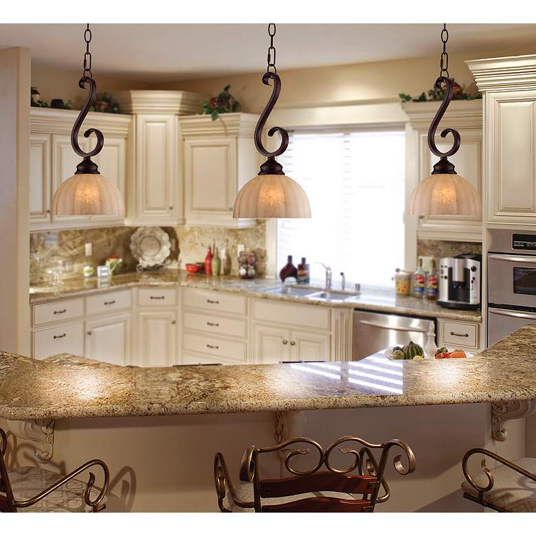 Ferro 8" Wide Iron Scroll Mini Pendant Light