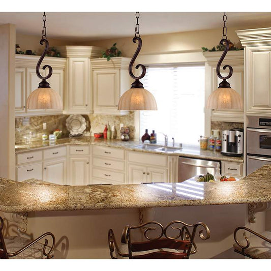 Ferro 8" Wide Iron Scroll Mini Pendant Light