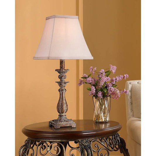 Alicia High Antique Gold Candlestick Table Lamp