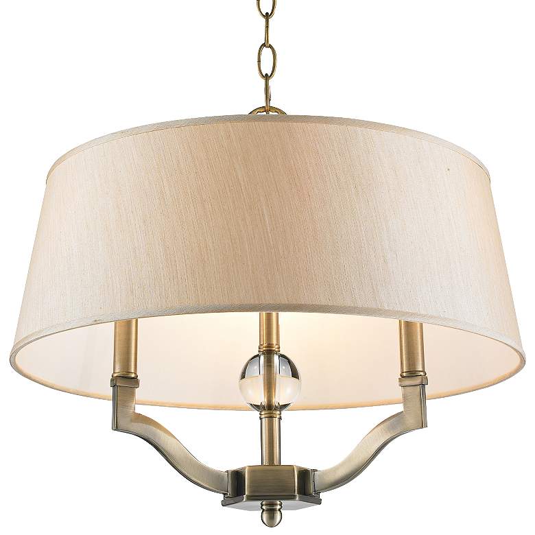 Waverly 19" Wide Aged Brass Silken Parchment Chandelier