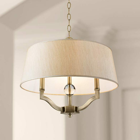 Waverly 19" Wide Aged Brass Silken Parchment Chandelier