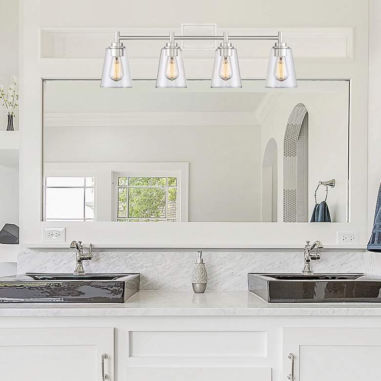 Westin 31" Wide Satin Platinum Metal 4-Light Bath Light