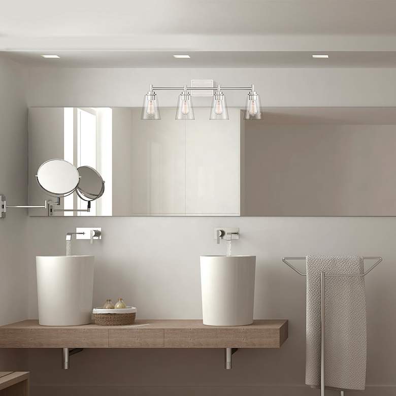 Westin 31" Wide Satin Platinum Metal 4-Light Bath Light