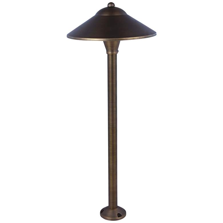 Wide-Cone 24" High Antique Brass Landscape Path Light
