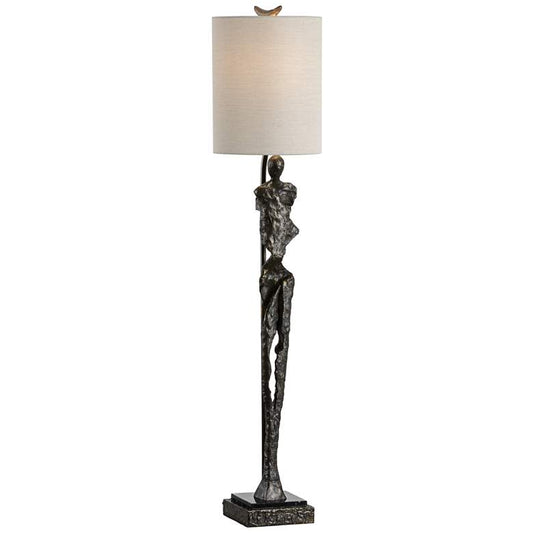 Wildwood Artemis Dark Bronze and Natural Black Floor Lamp