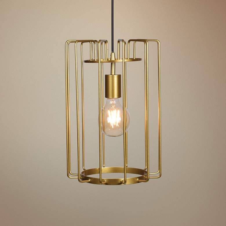 Wired 9" Wide Gold LED Mini Pendant