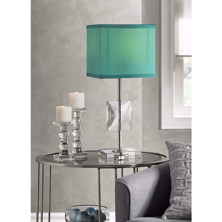 Clara Crystal Teal Blue Accent Table Lamp
