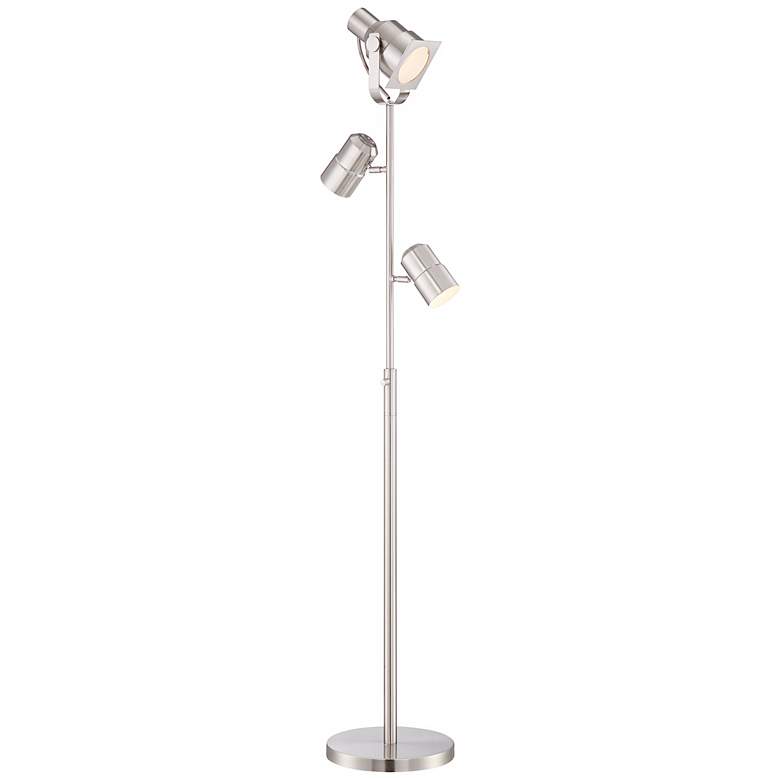 Possini Euro Nuovo Brushed Nickel 3-Light Floor Lamp