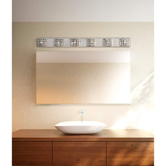 Vienna Full Spectrum Cesenna 55"W 6 Light Crystal Bath Light