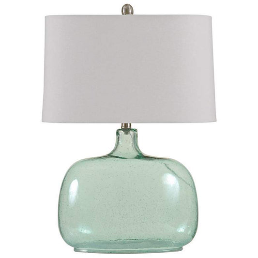 Brentford Seeded Teal Glass Table Lamp