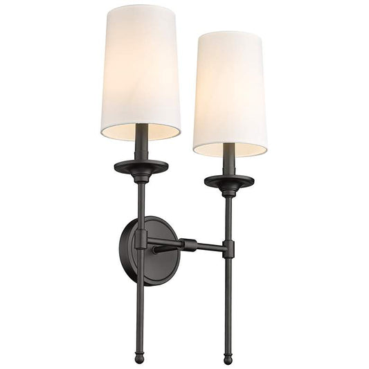 Z-Lite Emily 2 Light Wall Sconce in Matte Black